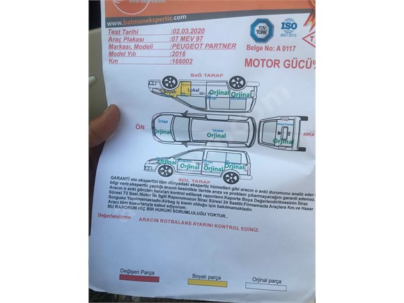 Galeriden Peugeot Partner 1 6 Hdi Zenith 2016 Model Diyarbakir 172 000 Km Beyaz 15685401 Arabam Com