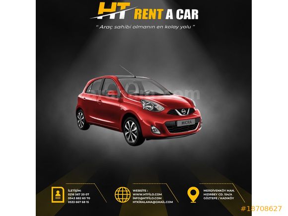 HT RENT A CAR'DAN GÜNLÜK, HAFTALIK, AYLIK ARAÇLAR