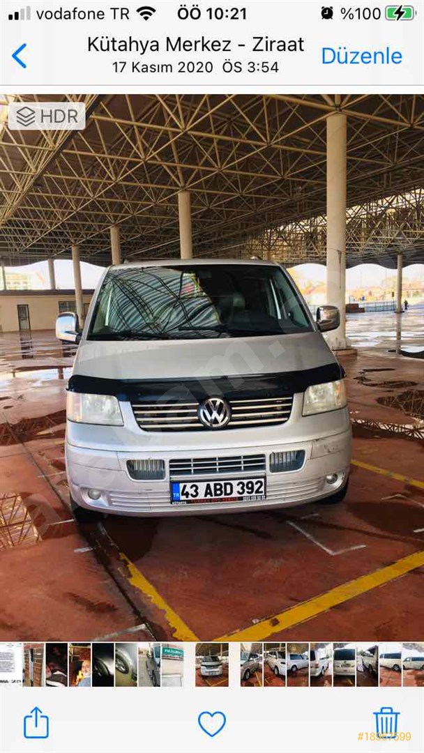sahibinden volkswagen transporter 2 5 tdi camli van 2006 model kutahya 142 000 km 18967599 arabam com