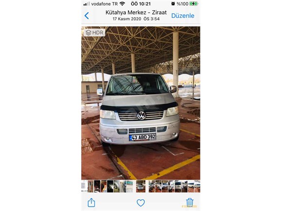 sahibinden volkswagen transporter 2 5 tdi camli van 2006 model kutahya 142 000 km 18967599 arabam com
