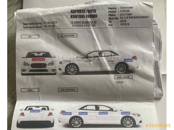 Sahibinden Chevrolet Cruze 1.6 LS 2010 Model 