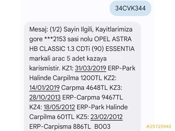 Hatasiz 6 Ileri Opel Astra 1.3 CDTI Essentia 2012 Model Afyonkarahisar