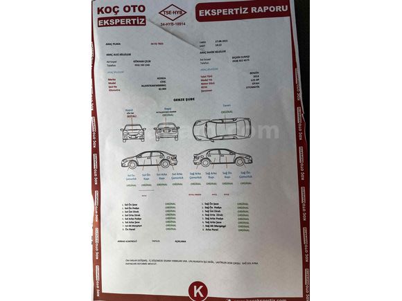 HONDA CIVIC  ECO ELEGANCE  
i-VTEC 2014 (FULL+FULL) ÜST KASA