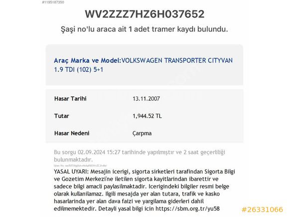 TRANSPORTER CİTYVAN 1.9 TDİ 102HP 5+1