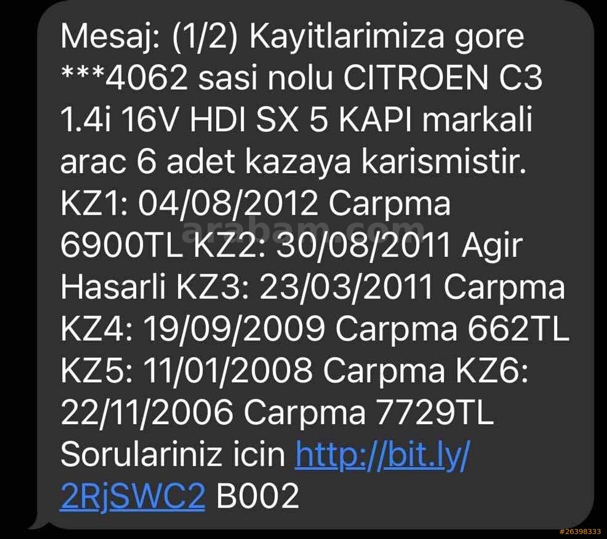 Sahibinden Citroen C3 1.4 SX 2006 Model İstanbul 220.000 km Siyah 7