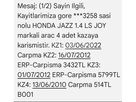 Sahibinden Honda Jazz 1.4 Joy 2009 Model Muğla