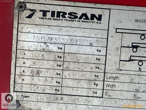 AKKAYA'DAN 2007 TIRSAN MASRAFSIZ TEMİZ