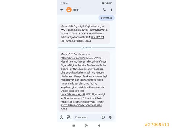 ORJİNAL değişensiz SÖK TAK YOK