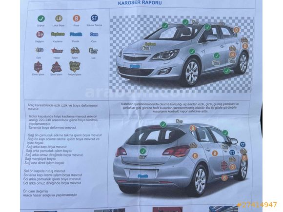 2012 OPEL ASTRA  EDİTİON J 1.6 LPG’Lİ BAKIMLI 212.000 KM’DE 