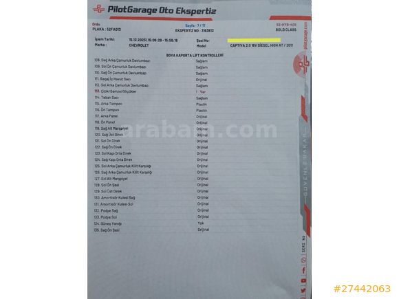 Sahibinden Chevrolet Captiva 2.0 D LT High 2011 Model