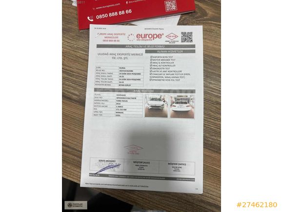 Galeriden Ford Focus 1.6 TDCi Trend X 2016 Model Bursa 180.000 km