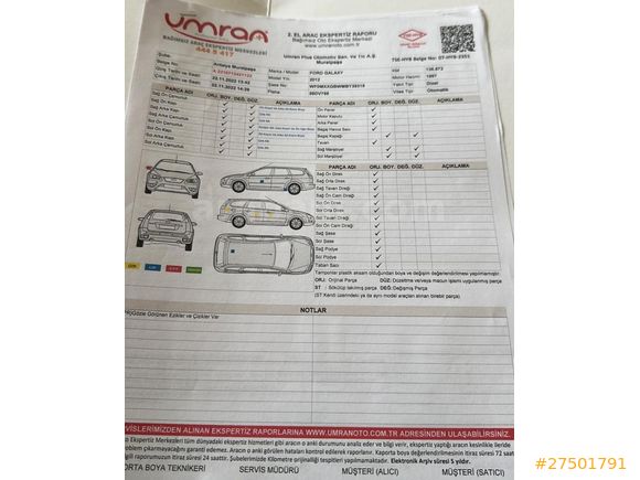 Sahibinden Ford Galaxy 2.0 TDCI Ghia 2012 Model