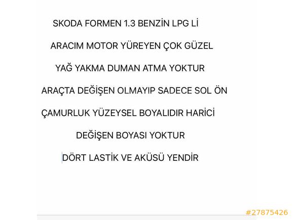  ~Skoda Forman GLX 1994 DEĞİŞENSİZ 