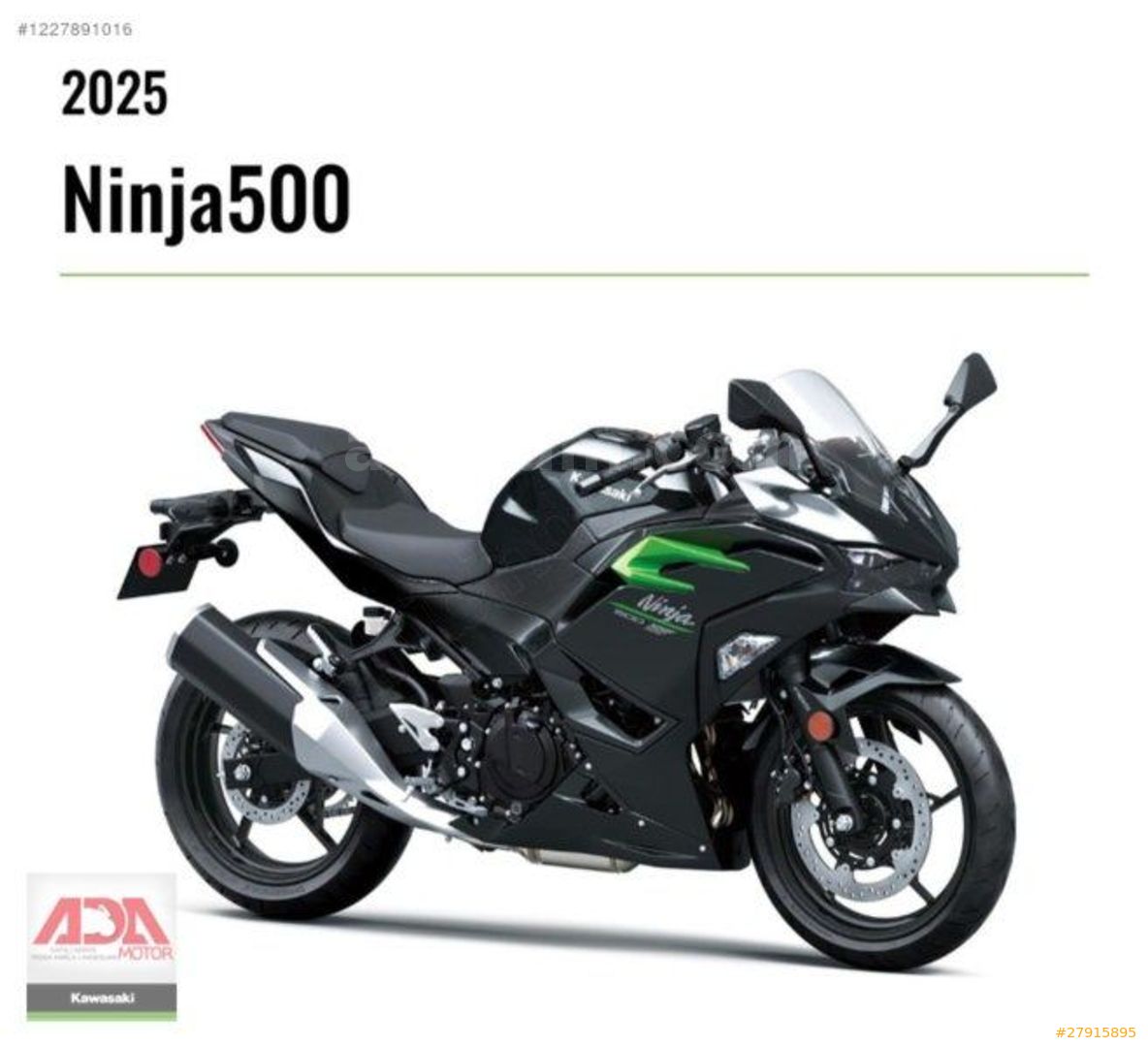かな２０２０5年年マナビー後期 Galeriden Kawasaki Ninja 500 2025 Model Konya 0 km Siyah