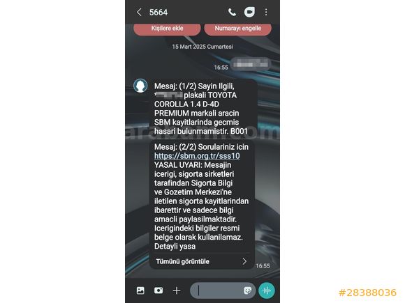 ÖĞRETMENDEN TRAMERSİZ COROLLA