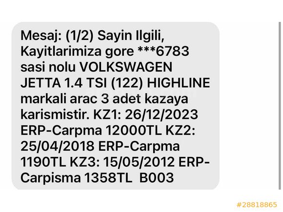 Sahibinden Volkswagen Jetta 1.4 TSi Comfortline 2012 Model 