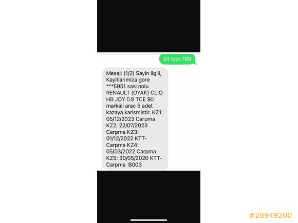 Sahibinden Renault Clio 0.9 TCe Joy 2019 Model 