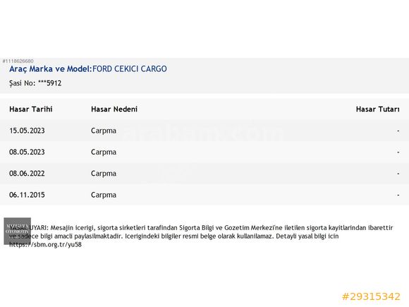 2012 MODEL FORD CARGO 1838T MANDALLI VİTES ÇEKİCİ