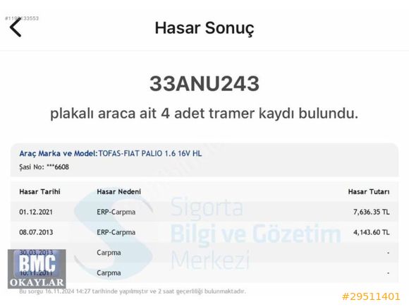 Acil 1999 PALİO 1.6 TÜPLÜ FULL + FULL