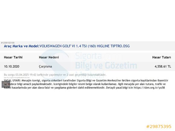 2012 MODEL VOLKSWAGEN GOLF 1.4 TSI HİGHLİNE 122 HP