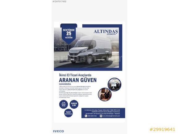ALTINDAŞ IVECO 2.el 2002 model sıfır kasa