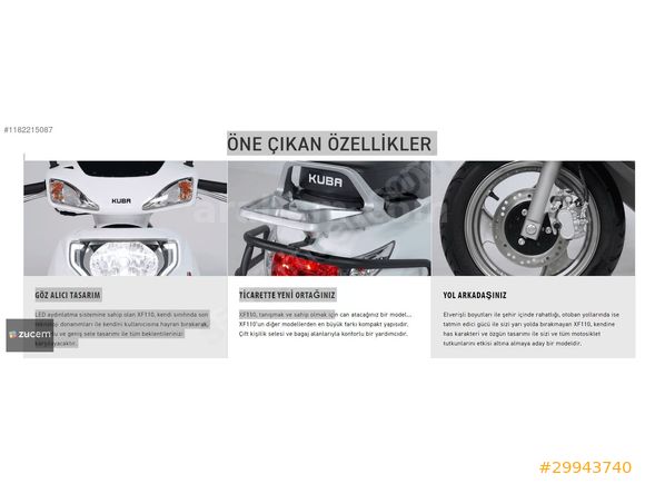 ZÜCEM MOTOR AVM KUBA XF110 ÇANTA RUHSATA İŞLİ