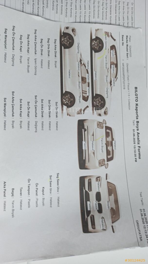 Sahibinden Ford Focus 1.6 TDCi Collection 2008 Model Ordu 270.000 km Füme 2