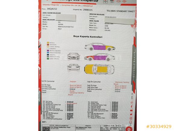 Sahibinden Kia Sephia 1.6 GTX 1998 Model