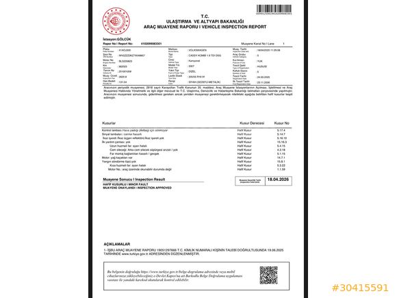 Sahibinden Volkswagen Caddy 1.9 TDI Kombi 2007 Model 