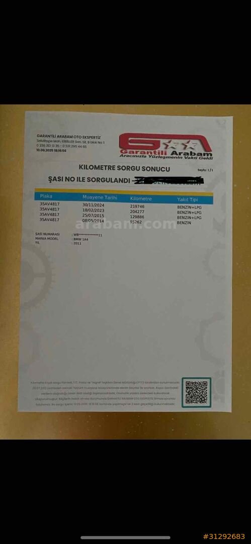 Sahibinden BMW 1 Serisi 116i Premium 2011 Model Manisa 222.000 km Siyah 6