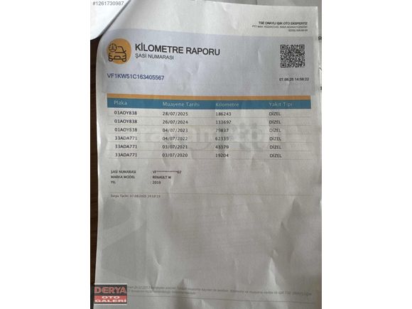 2019 MODEL RENAULT KANGOO 1.5 dCi EXCLUSİVE 191500 KM'DE