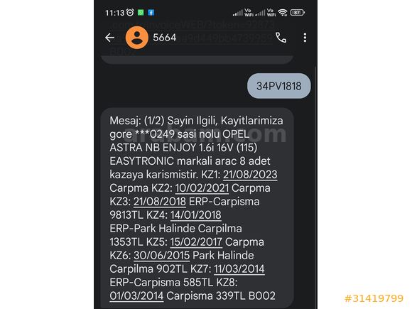 Orijinal km Astra
