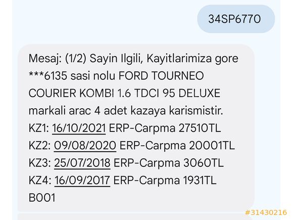 Ford Tourneo Courier 1.6 TDCi Deluxe 2017 Model