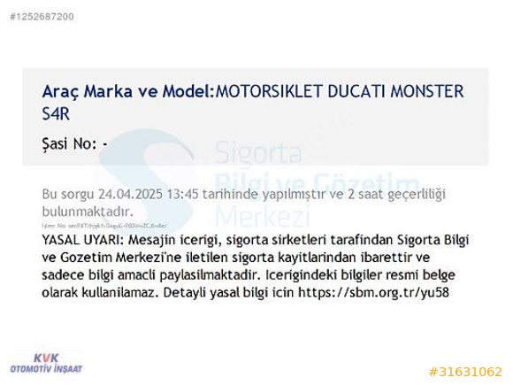 DÜŞÜK KM, HASAR KAYITSIZ DUCATİ MONSTER 696