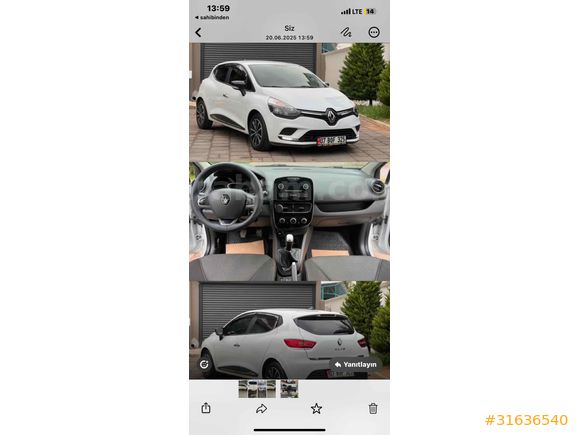 Sahibinden Renault Clio 1.2 Joy 2019 Model 