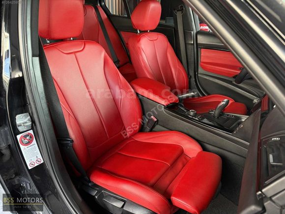 -BSS MOTORS-2013 LCİ BMW 3.20 D SİYAH İÇİ KIRMIZI M SPORT !