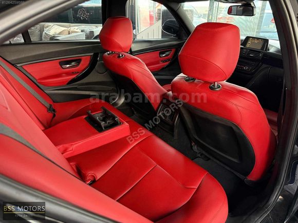-BSS MOTORS-2013 LCİ BMW 3.20 D SİYAH İÇİ KIRMIZI M SPORT !