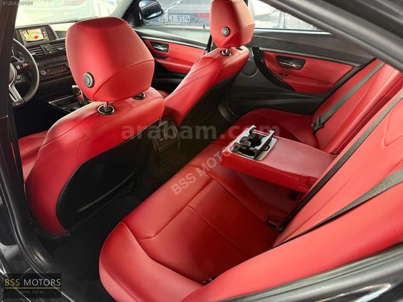 -BSS MOTORS-2013 LCİ BMW 3.20 D SİYAH İÇİ KIRMIZI M SPORT !