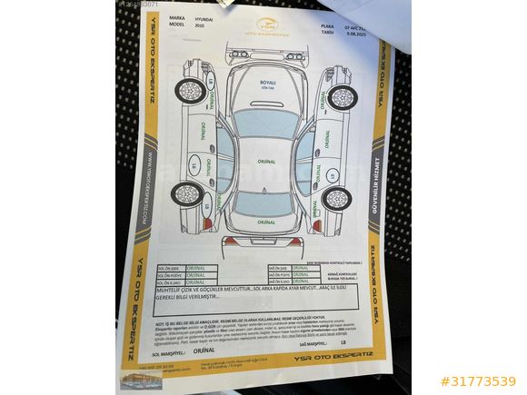 2010 MODEL HYUNDAİ ERA 1 PARÇA BOYALI MASRAFSIZ