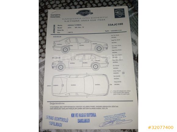 Sahibinden Renault Symbol 1.2 Touch 2014 Model