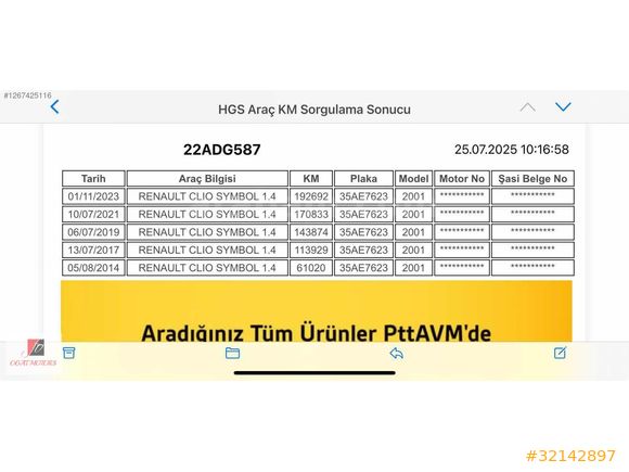 FRANSIZ CLİO 1.4 16VALF KLİMALI 213 BİN KM