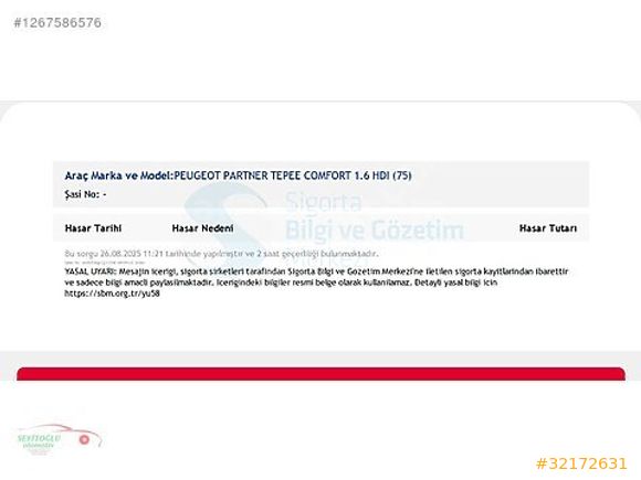 2011 PARTNER TEPE 1.6 HDİ 190 BİNDE ORJİNAL