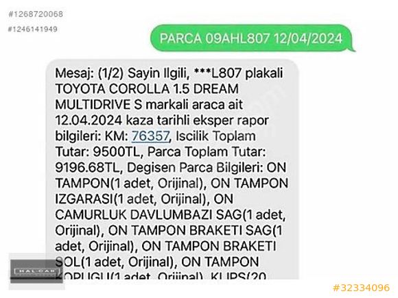 HAL-CAR'DAN 2022 TOYOTA COROLLA DREAM PK MULTIDRIVE FULL BAKIMLI