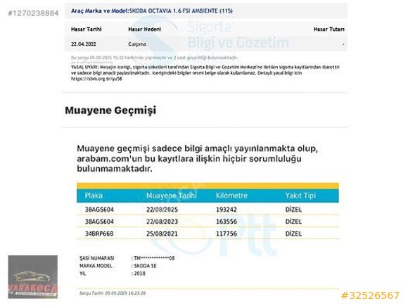HATA BOYA TRAMER YOK 2018 OCTAVİA 1.6 TDI GREENTEC OPTİMAL DSG..