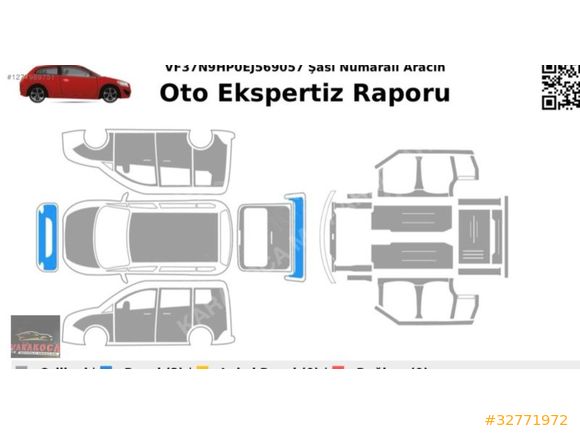 HATA BOYA TRAMER YOK 2014 PEUGEOT PARTNER 1.6 HDI ACTİVE BAKIMLI