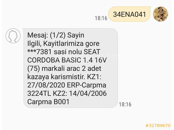 Sahibinden Seat Cordoba 1.4 TDI Basic 2005 Model  Gri (Gümüş)