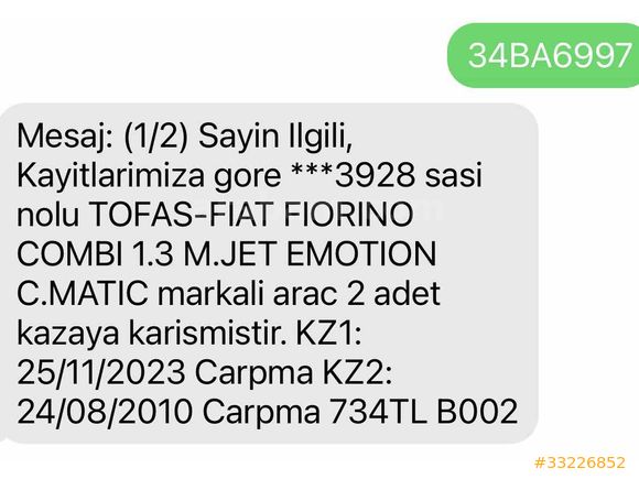 Galeriden Fiat Fiorino Combi 1.3 Multijet Emotion 2010 Model Kars