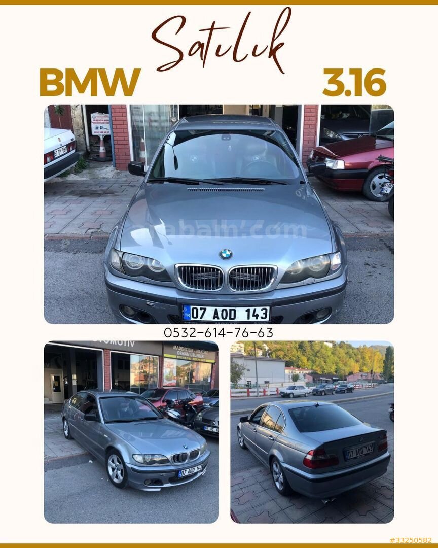 Galeriden BMW 3 Serisi 316i Standart 2005 Model Zonguldak 269.400 km Gri (titanyum) 3