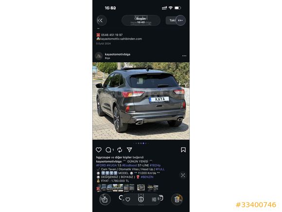 Sahibinden Ford Kuga 1.5 EcoBoost ST Line 2023 Model 