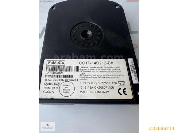 FORD TRANSIT BLUETOOTH TELEFON KONTROL BEYNİ CC1T-14D212-BA